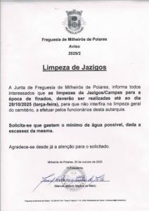 AVISO - Limpeza de Jazigos 2025