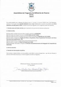 Edital - Assembleia de Freguesia 30-12-2025