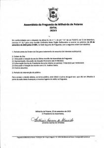Edital - 3/2023 - Assembleia de Freguesia