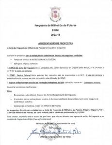 EDITAL 15/2023 - Apresentação de Propostas 
