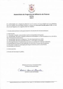 EDITAL - Assembleia de Freguesia 23-04-2025 