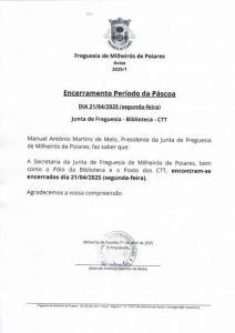 AVISO - Encerramento Páscoa - 21/04/2025