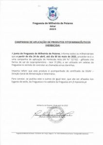 Edital 5/2025 - Campanha de Aplicação de Produtos Fitofarmacêuticos (Herbicida)