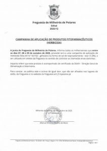 Edital 12/2025 - Aplicação de Herbicida