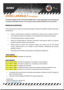 AVISO - Informação pública de Aviso Laranja 05 novembro 2025