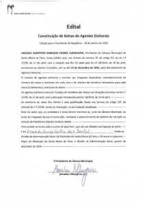 Constituição das Bolsas de Agentes Eleitorais -  o período de inscrição até 19/12/2025
