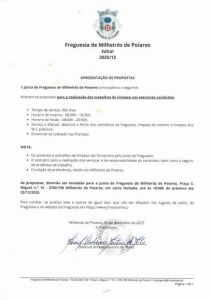 Edital 2025/13 - Apresentação de Propostas - Cemitério