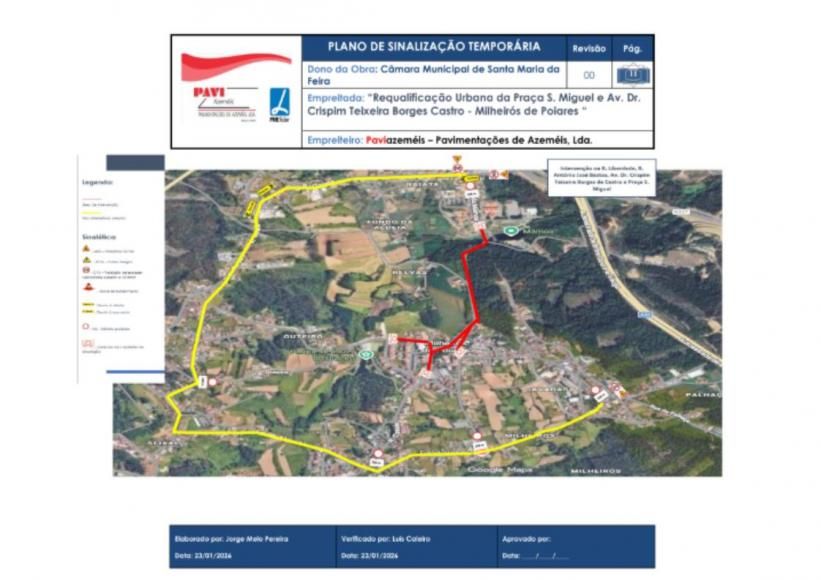 Condicionamento de Tr&acirc;nsito - Requalifica&ccedil;&atilde;o Urbana da Pra&ccedil;a S. Miguel e Av. Dr. Crispim Teixeira Borges Castro - Milheir&oacute;s de Poiares