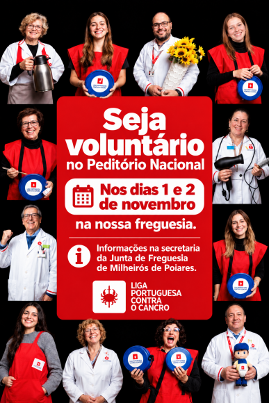 Seja volunt&aacute;rio da Liga Portuguesa contra o Cancro - dia 01 e 02 de novembro 2026