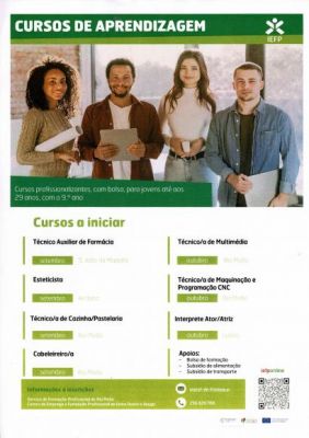 Oportunidades - Cursos de Aprendizagem - IEFP - com bolsa para jovens 