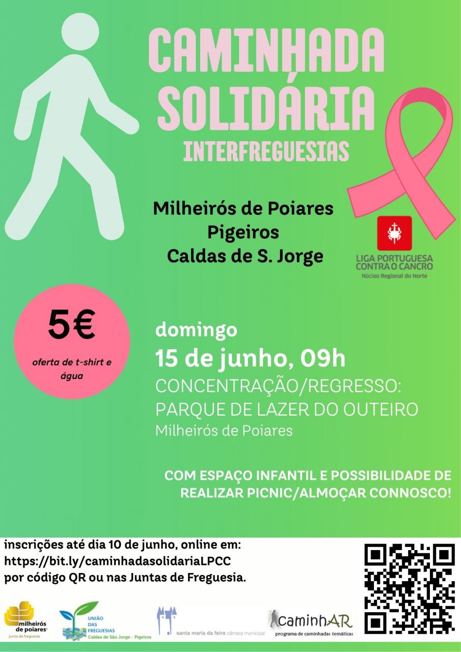 AMINHADA SOLIDÁRIA -  Interfreguesias - 15 de junho pelas 9:00h - (custo de 5€ - oferta t-shirt e água)