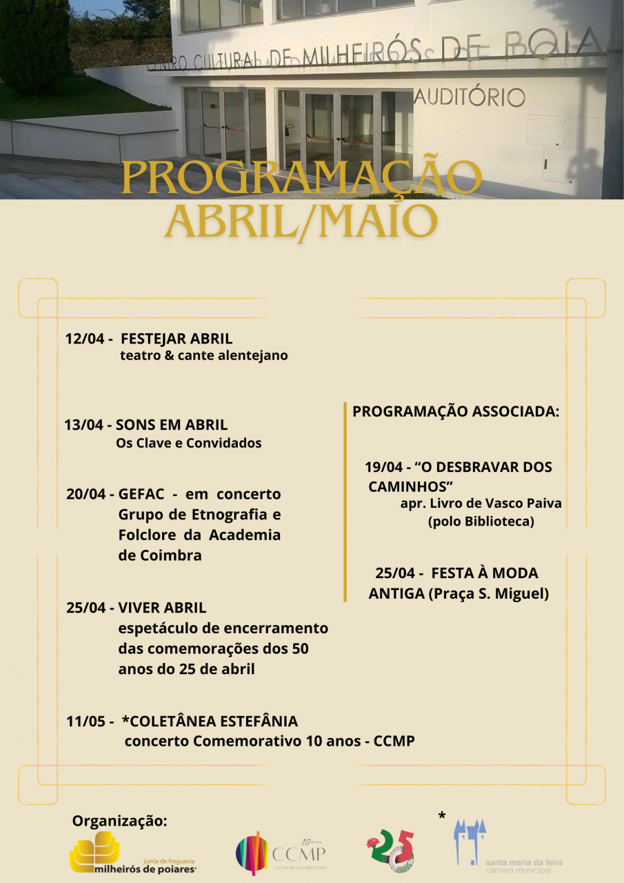 Programação Abril/ Maio