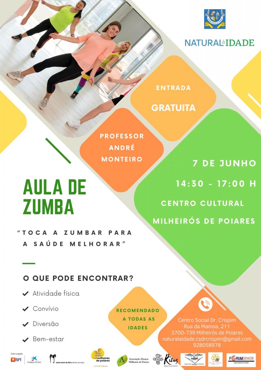 3ª Sessão - NaturalàIdade - Aula de Zumba - 07 junho 2024 - das 14:30h - 17:00h